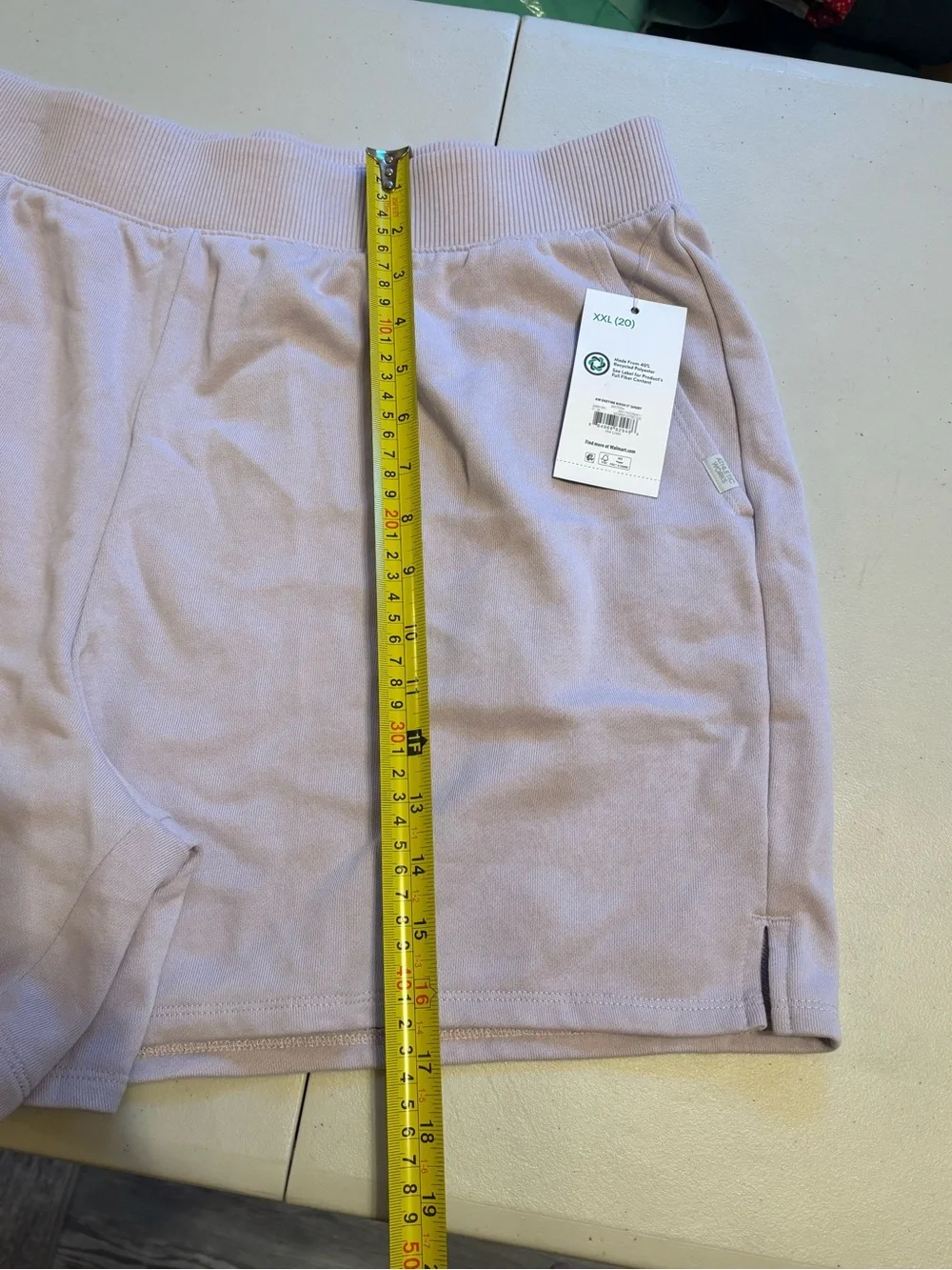 Athletic Works Pastel Lavender Rib-Waist Athletic Shorts XXL  0017S